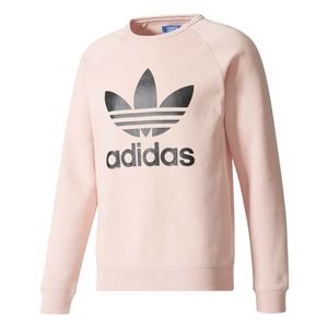 ADIDAS TREFOIL CREW VAPOUR PINKRIBBED CREWNECK, XL